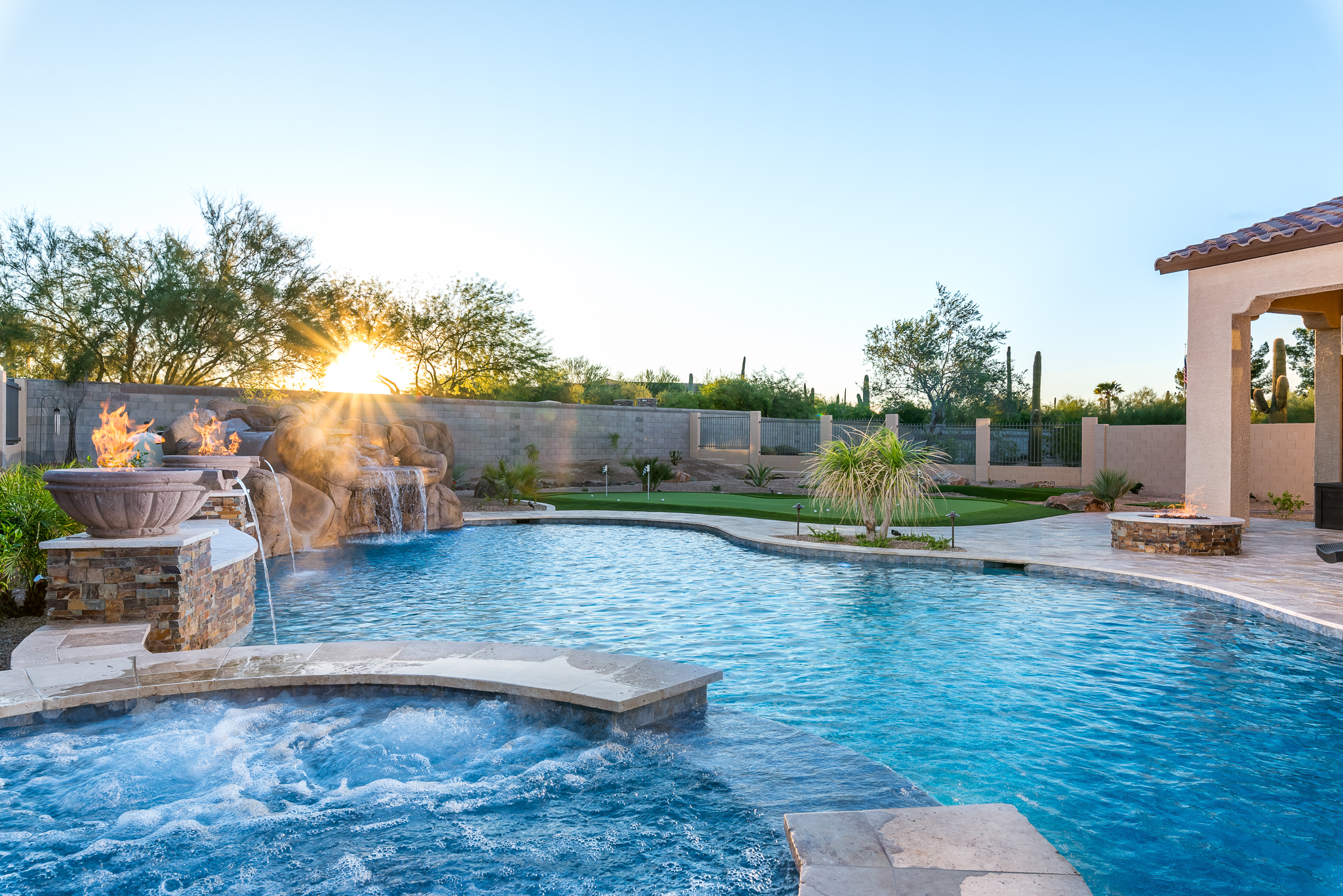 Mesa Swimming Pool Design Presidential Pools Karin Tierney with Spa Fire Features and Waterfall with Slide